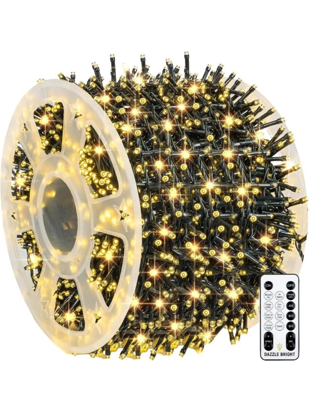 1000 LED Outdoor Christmas String Lights, 328 FT Fairy Lights with Remote, 8